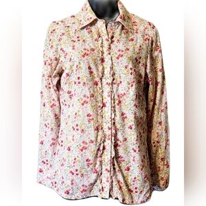 Sundance Floral Button Ruffles Large Shirt  Clean Girl Soft Girl Fairy Core